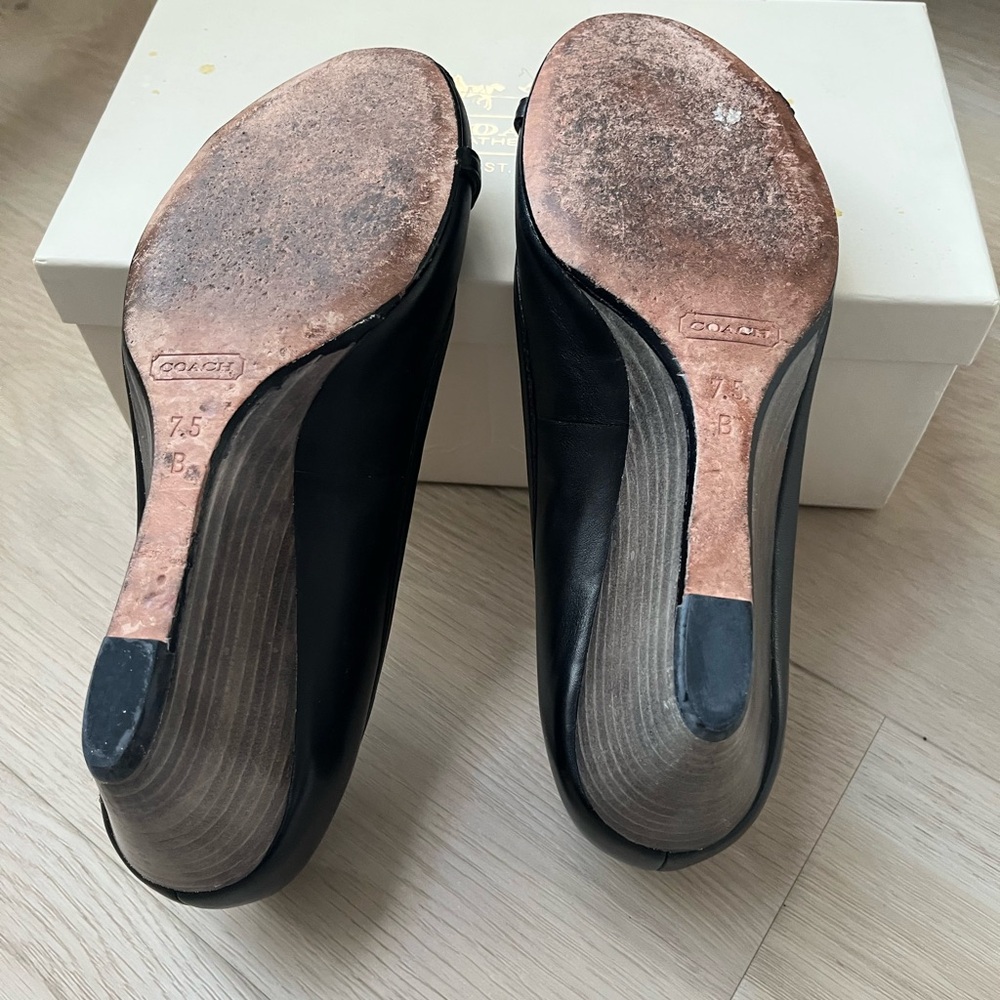 Coach Black Women's Heels with Silver Accents - Picture 3 of 6